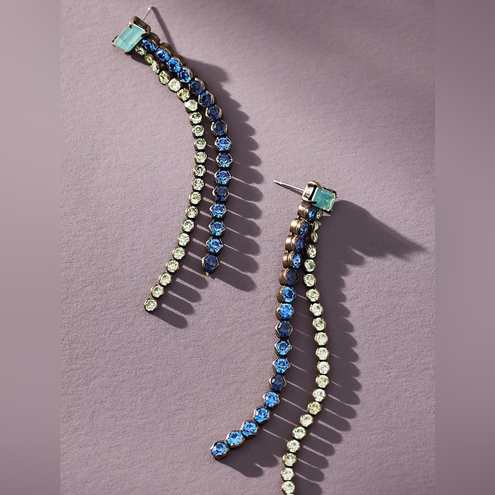 Rhinestone Fringe Drop Earrings